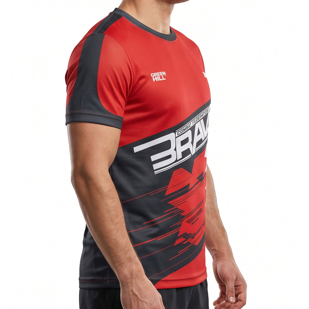 BRAVE GreenHill Fighter walkout T-shirt Red
