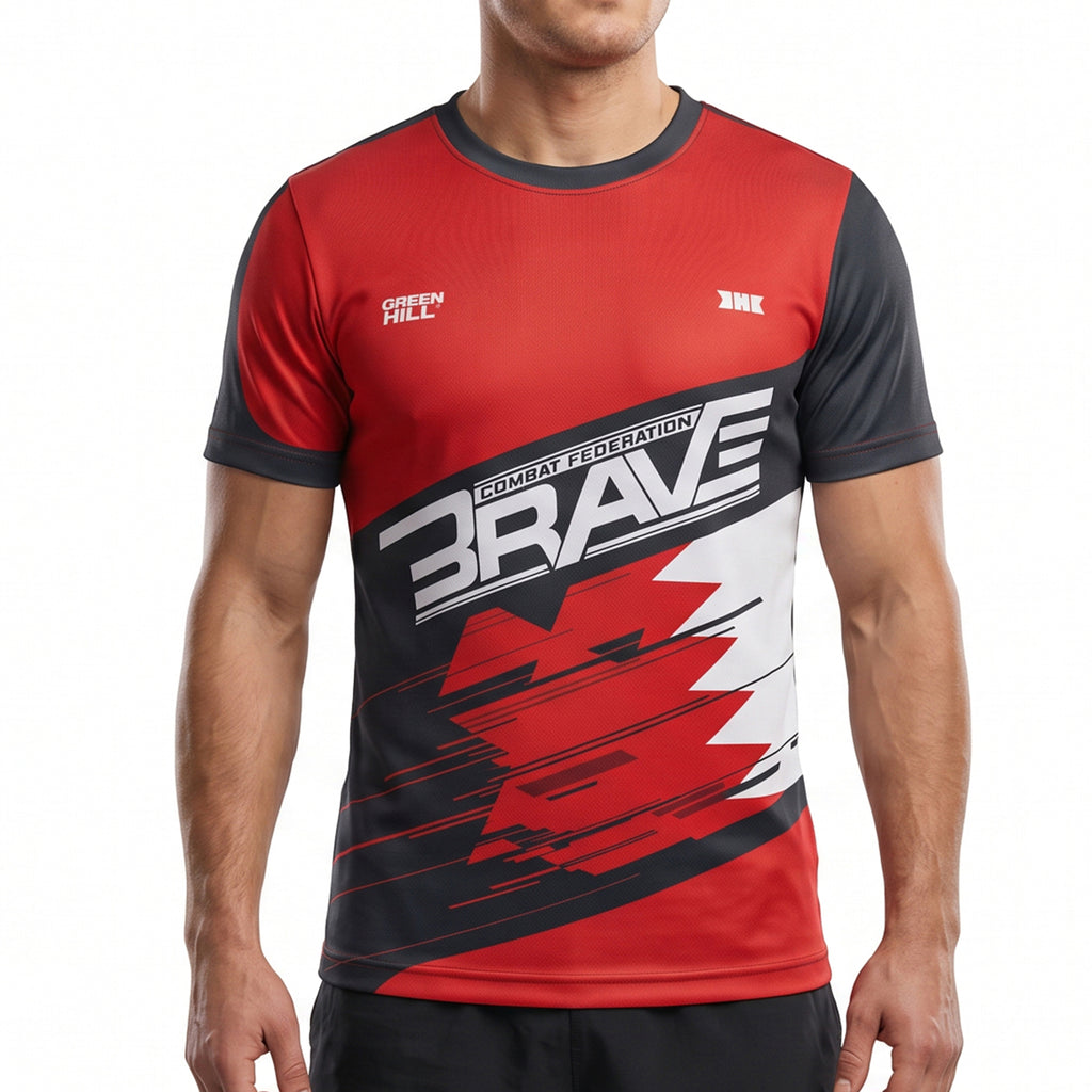 BRAVE GreenHill Fighter walkout T-shirt Red