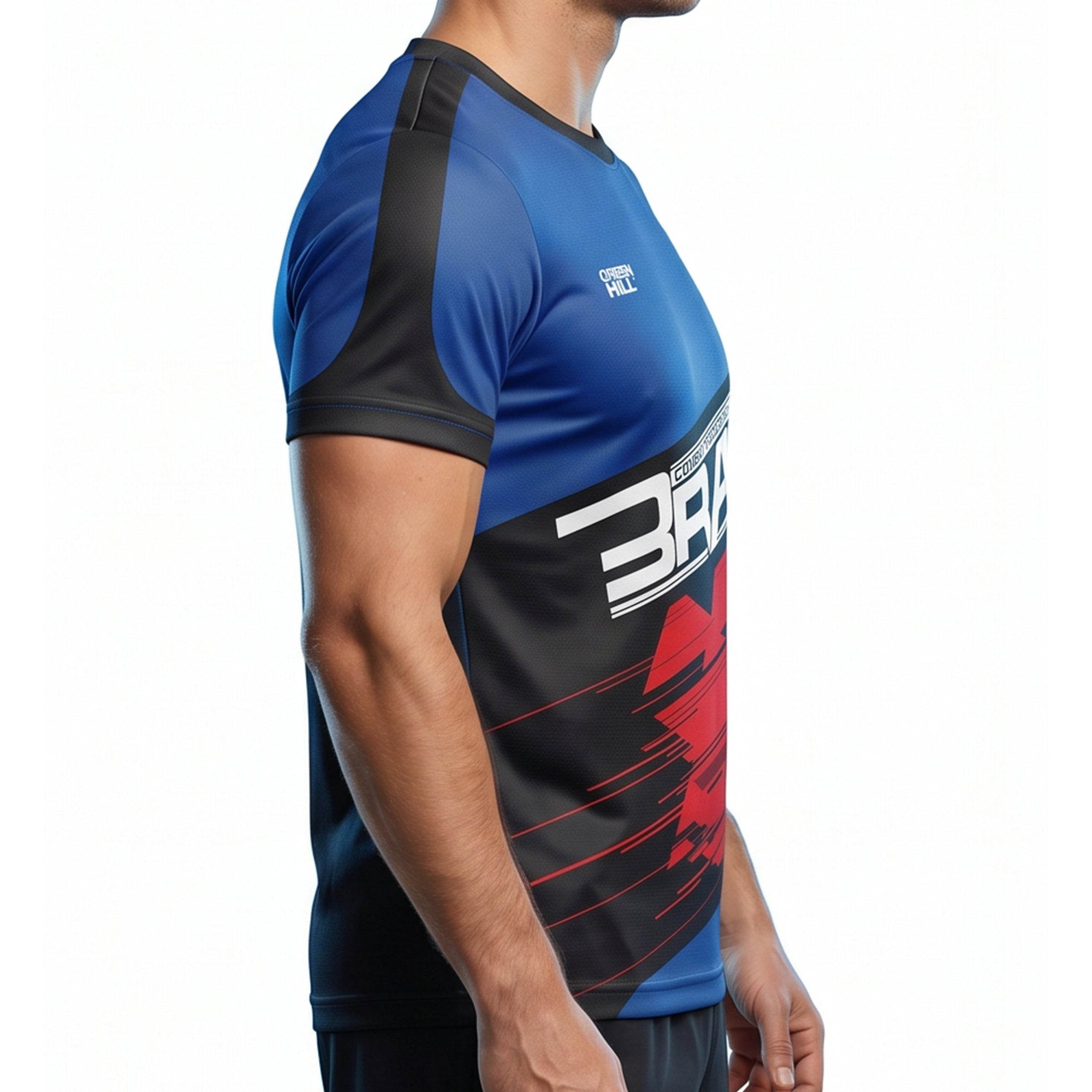 BRAVE GreenHill Fighter walkout T-shirt Blue