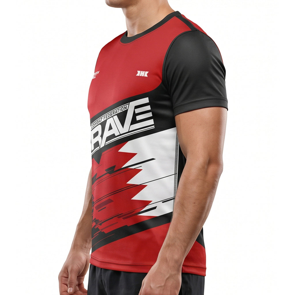 BRAVE GreenHill Fighter walkout T-shirt Red